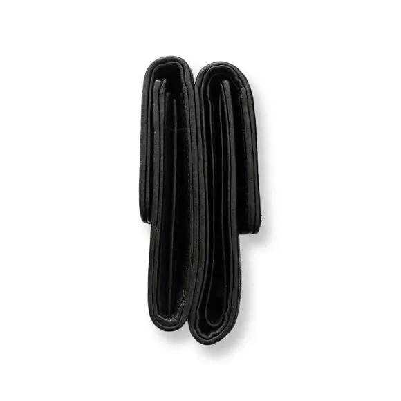 Chanel Black Lambskin Camellia Embossed Short Trifold Wallet - Picture 5 of 12